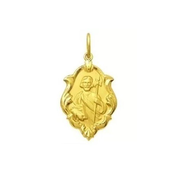 Pingente em Ouro 18K Medalha de São Judas Tadeu com 18mm Pingente em Ouro 18K Medalha de São Judas Tadeu com 18mm