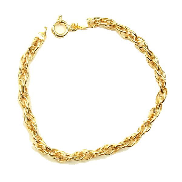 Pulseira em Ouro 18K Três Elos de 3,3mm com 19cm Pulseira em Ouro 18K Três Elos de 3,3mm com 19cm