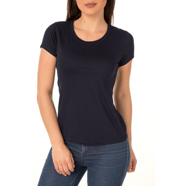 Camiseta Feminina 100% Algodão - Preta  calcadolivre.com