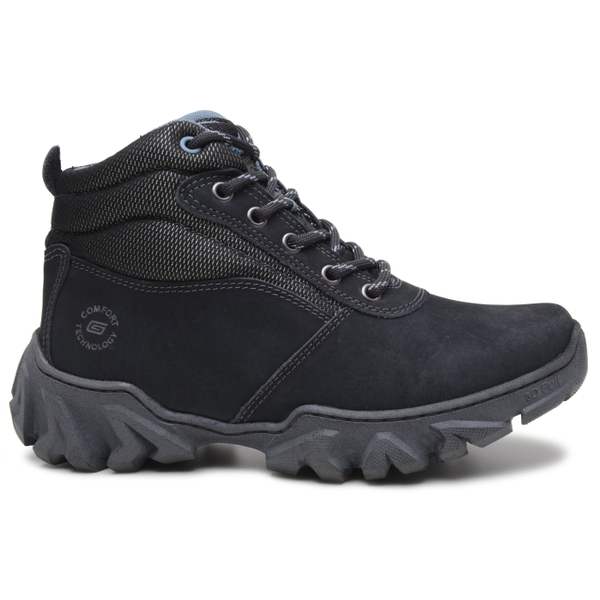 Bota Adventure em Couro Palmilha Confort PU - Polar Cinza