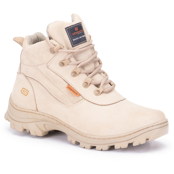 Bota Coturno Segurança EPI CA Gogowear 100% Couro ref Cripton Areia