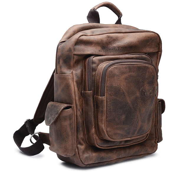 Mochila Executiva Gogowear em 100% Couro Legitimo ref 2000 cor Café