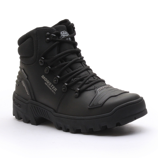 Bota Motorcycle Impermeável Gogowear VIBRAM 100% Couro ref Monster Preto