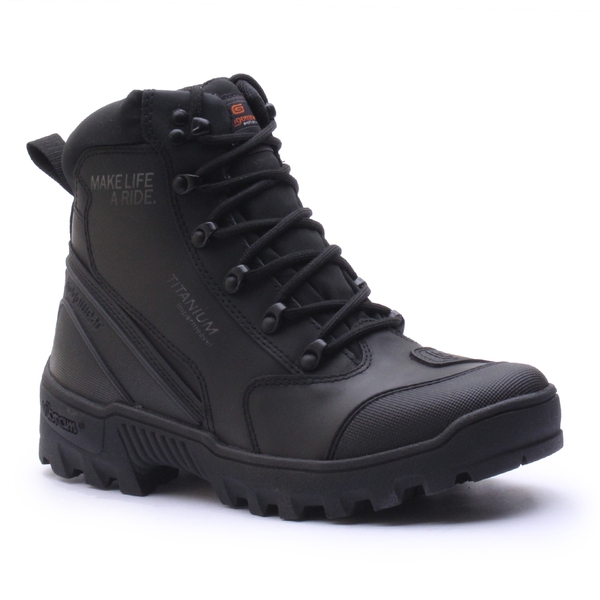 Bota Motorcycle Impermeável Gogowear VIBRAM 100% Couro ref Titanium Preto