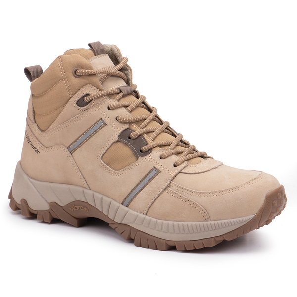 Bota Adventure Masculina VIBRAM Gogowear 100% Couro ref Zorack Bege