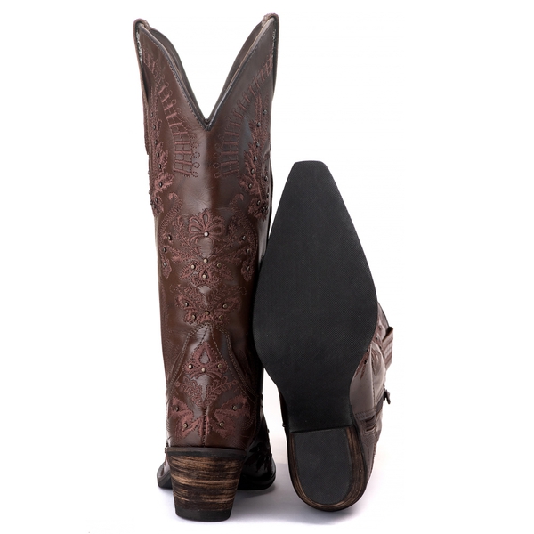 Bota Feminina Texana Tucson - Couro Firenze Café - Solado P51 Rústico Café