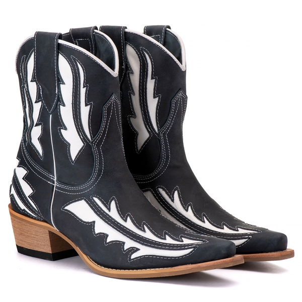 Bota Feminina Texana Tucson - Couro Napa Rio Azul - Solado P52 Natural