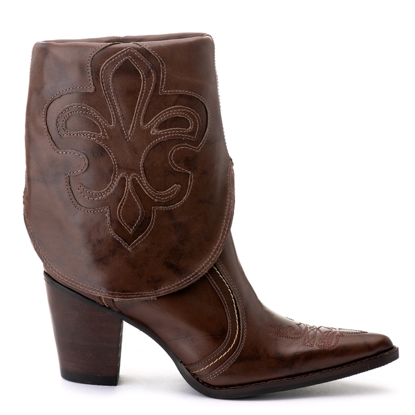 Bota Feminina Texana - Couro Firenze Café - Solado 131 Liso Café
