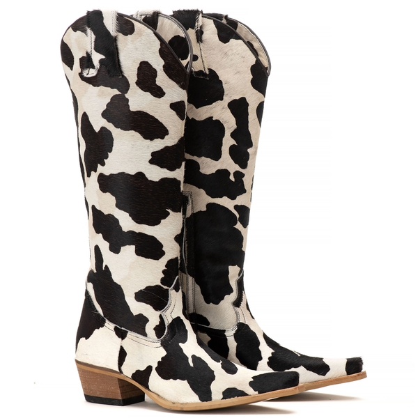 Bota Texana Feminina Tucson - Couro Vaquinha - Solado P52 Natural