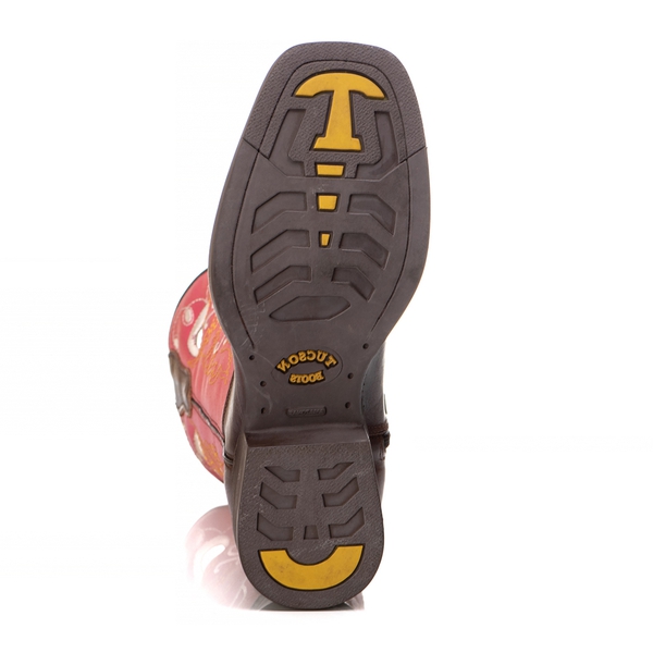 Bota Infantil Tucson - Couro Firenze Café Com Napa Pink - Solado Tucson Kids
