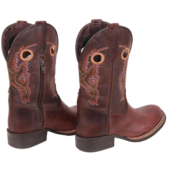 Bota Infantil Tucson - Couro Euro Texas Havana Com Pelica Café - Solado Tucson Kids