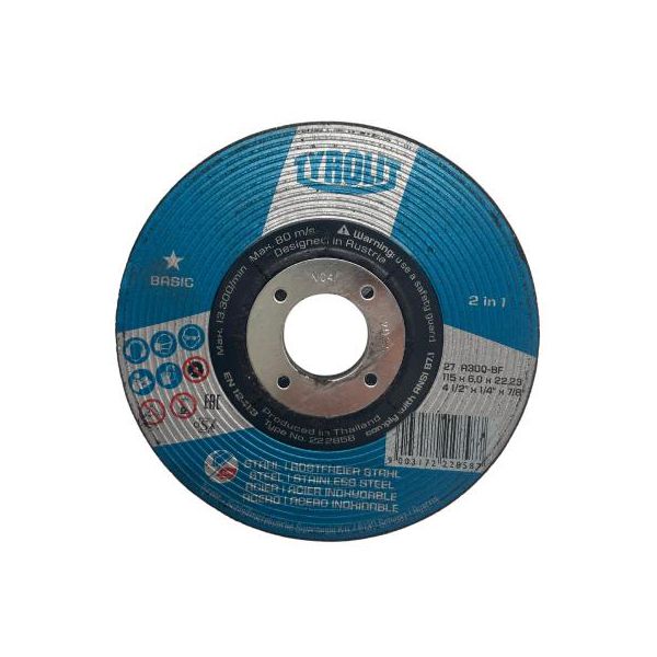 DISCO DESBASTE TYROLIT 27C 115 X 6 X 22,23 ( 4.1/2 X 1/4 X 7/8 )