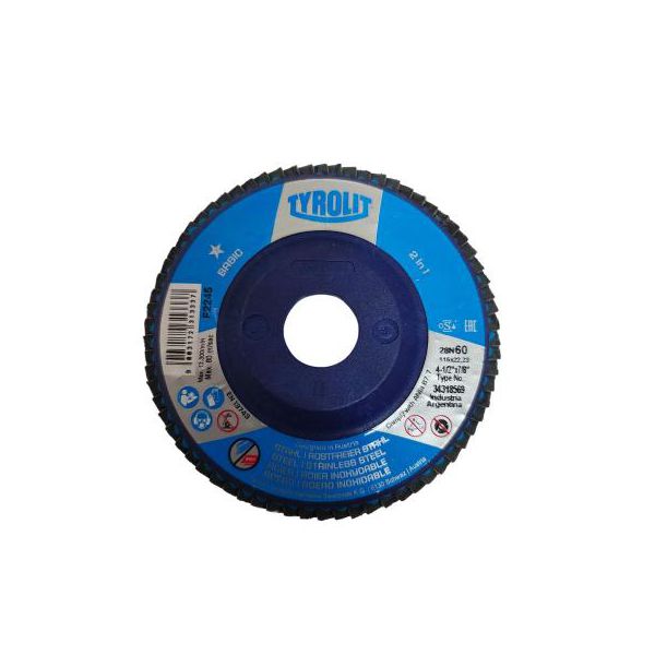 Disco Flap 27 CLA 115X22,23 Grão 60 Tyrolit Basic