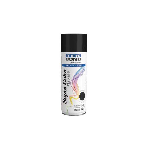Tinta Spray Alta Temperatura Preto Fosco 350ml 250G - Tekbond