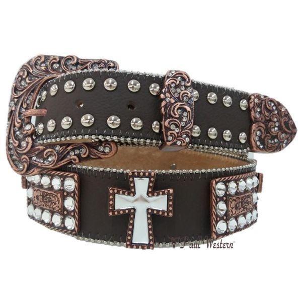 CINTO PAUL WESTERN CRUZ EM STRASS E METAL REF: 405