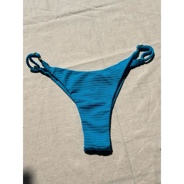 Calcinha Fixa Azul Texturizado