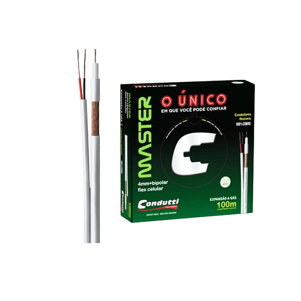 CABO COAXIAL RF 0 4 2 5 2X26AWG 100M MASTER CONDUTTI
