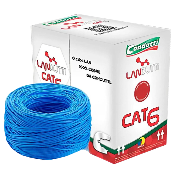 CABO U/UTP LANDUTTI CAT6 (GIGABIT) 4P CMX 250MHZ - AZUL