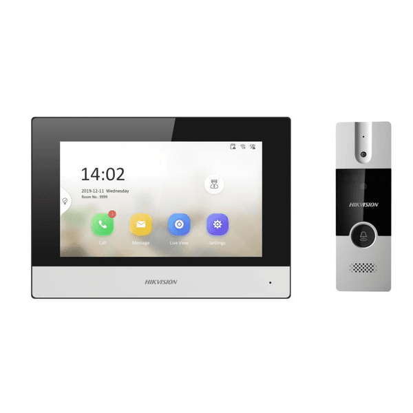 KIT VIDEO PORTEIRO HIBRIDO - EXTERNO ANALOGICO 4 FIOS + TELA IP 7