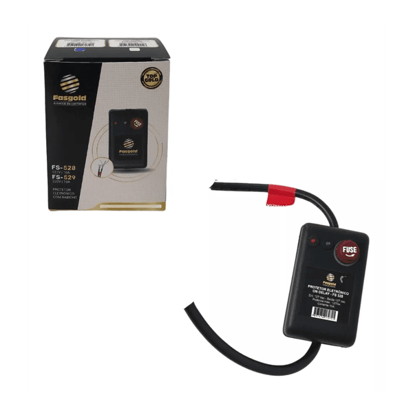 PROTETOR ELETRONICO 110 VOLTS 10A ON DELAY COM RABICHO FASGOLD
