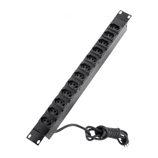 REGUA PDU (UDE) RACK BASICA 1 FASE 3,7KW 230V 20A 12 TOMADAS