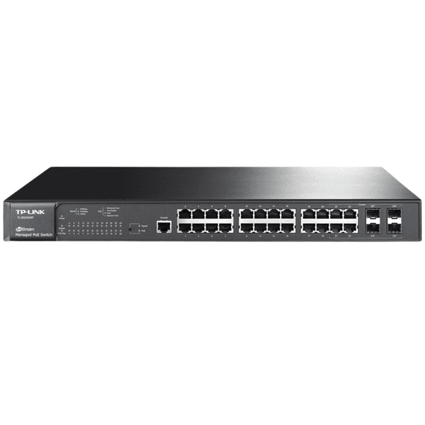SWITCH 24 PORTAS GERENCIAVEL GIGABIT 10/100/1000 + 4 PORTAS GBIC TL-SG3424P