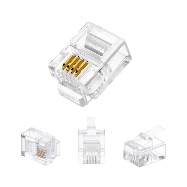 CONECTOR MACHO RJ11 6X2 - PCT 10 UND