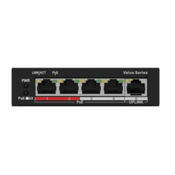 DS NS-0105P-35 SWITCH NAO GERENCIAVEL 4 PORTAS POE FAST 10 /100 + 1 PORTA RJ45 DE 100 MBPS - HILOOK