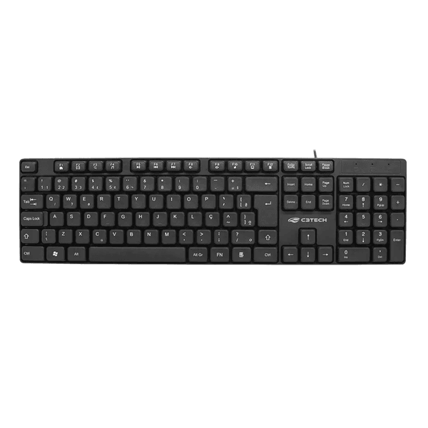 TECLADO C3TECH USB 2.0 COM FIO MULTIMIDIA KB-M10BK PRETO
