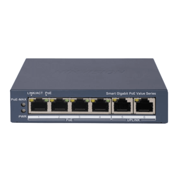 DS-3E1506P EI/M SWITCH 4 PORTAS POE + 2 PORTAS UPLINK 10 100 1000