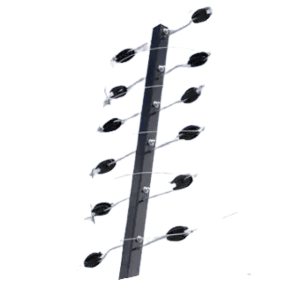 TUBO DE 1M COM 12 ISOLADORES 25X25 CAST E GANCHO - PRETO