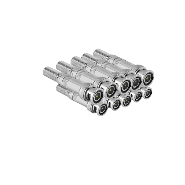 CONECTOR BNC MOLA PARAFUSO 6MM - PACOTE 10 UNIDADES