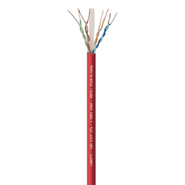 CABO LANDUTTI CAT6 (GIGABIT) LSZH 250MHZ 4P CMX 250MHZ - VERMELHO