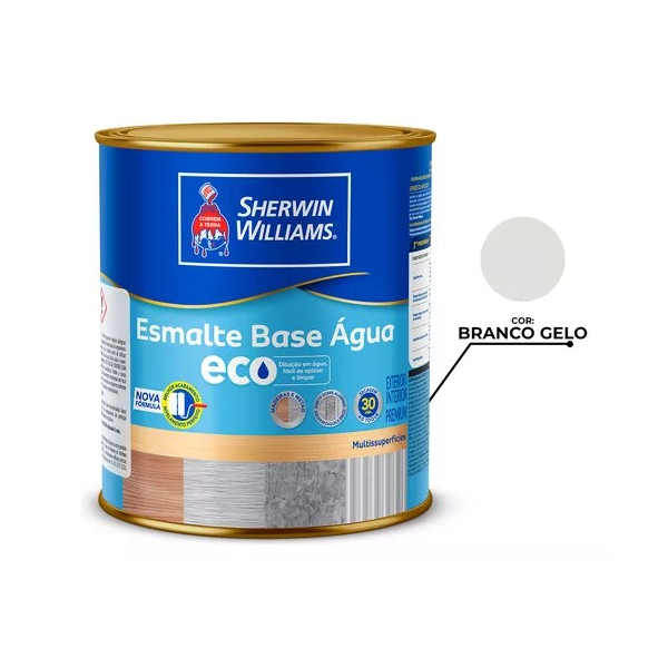 ESMALTE BASE D AGUA BRILHANTE BRANCO GELO 900ML