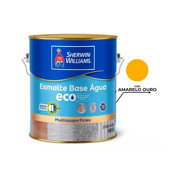 ESMALTE BASE D AGUA BRILHANTE AMARELO OURO 3,6L