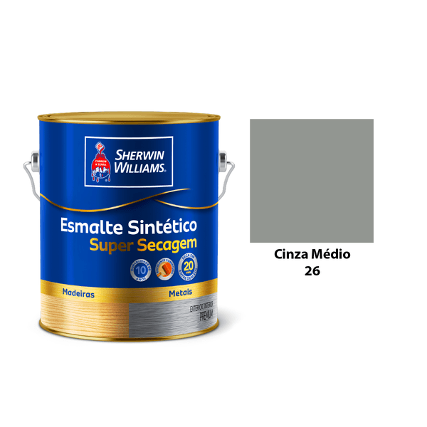 ESMALTE SUPER SECAGEM BRILHANTE CINZA MEDIO 3,6L