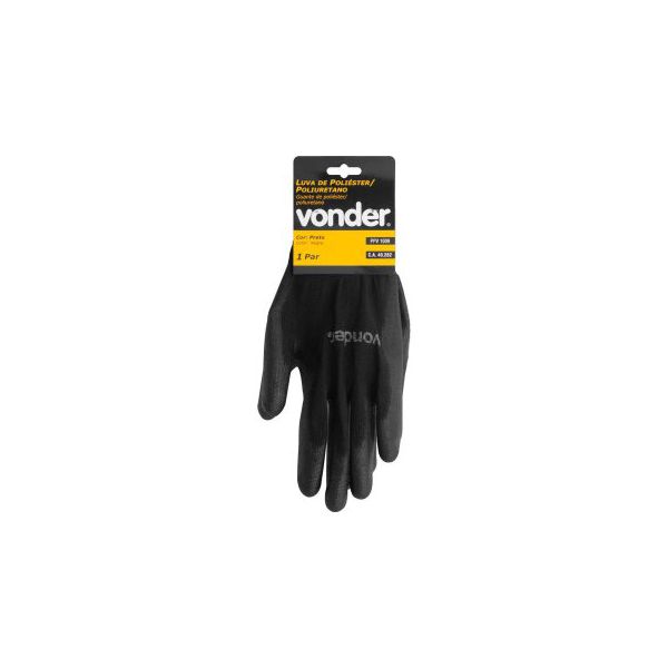 VONDER LUVA POLIESTER PU PRETA TAM 09 