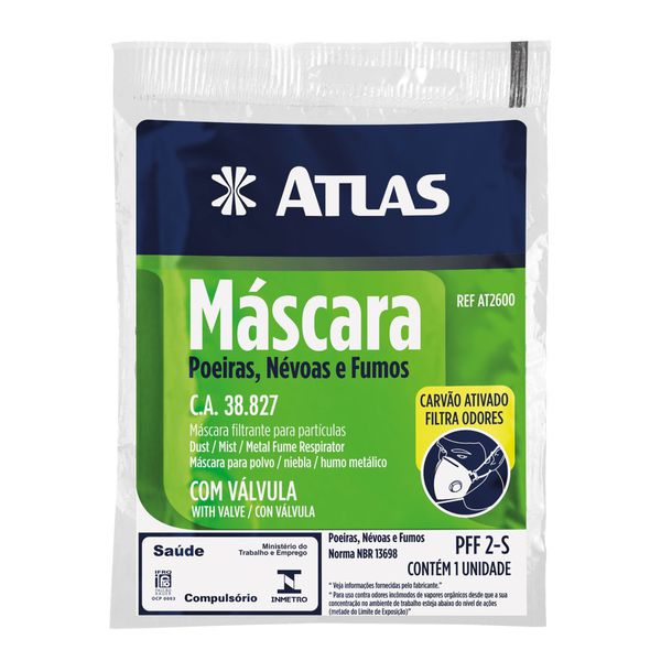 ATLAS MASCARA DE FELTRO COM VALVULA CARVAO