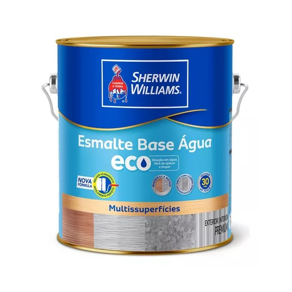 ESMALTE BASE D AGUA ACETINADO PRETO 3,6L 