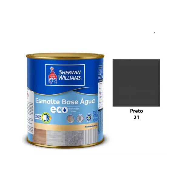 ESMALTE BASE D AGUA ACETINADO PRETO 900ML