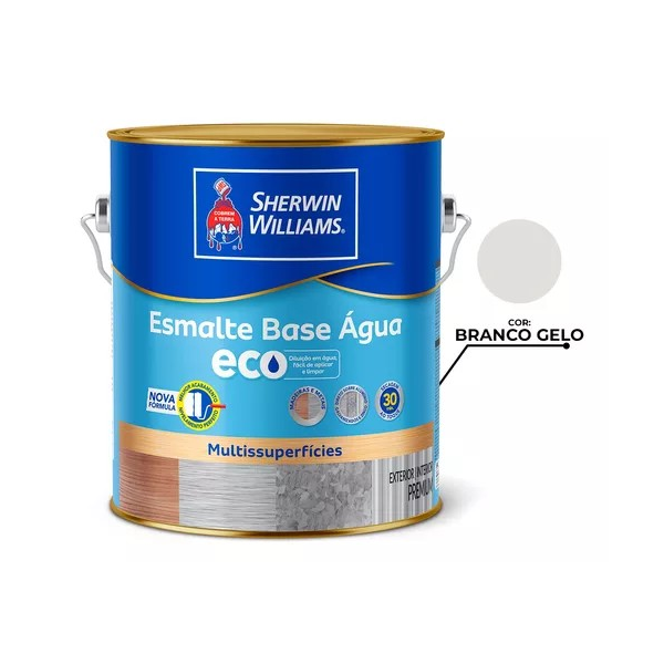 ESMALTE BASE D AGUA BRILHANTE BRANCO GELO 3,6L