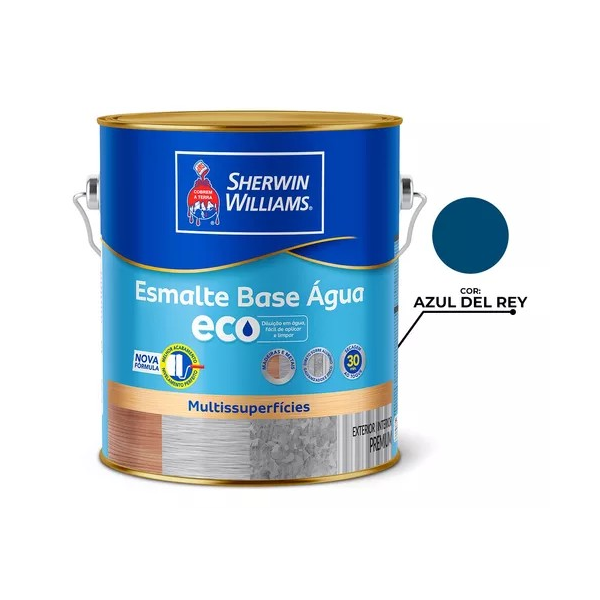 ESMALTE BASE D AGUA BRILHANTE AZUL DEL REY 3,6L