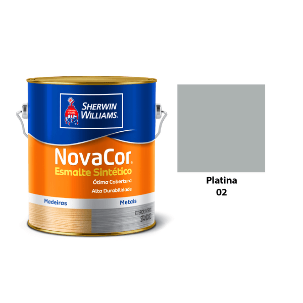 ESMALTE NOVACOR BRILHANTE PLATINA 3,6L