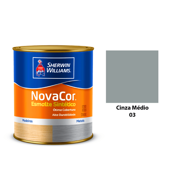 ESMALTE NOVACOR BRILHANTE CINZA MEDIO 900ML