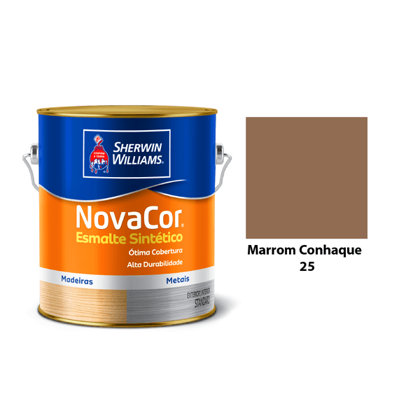 ESMALTE NOVACOR BRILHANTE MARROM CONHAQUE 3,6L
