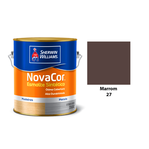 ESMALTE NOVACOR BRILHANTE MARROM 3,6L
