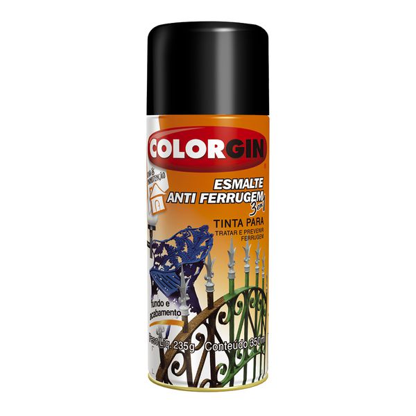 COLORGIN ESMALTE ANTI FERRUGEM PRETO
