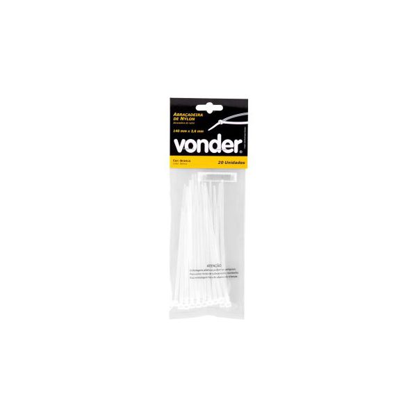 VONDER ABRAÇADEIRA NYLON 140X3,6 BRANCA 20PÇS