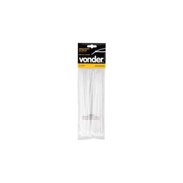 VONDER ABRAÇADEIRA NYLON 200X4,8 BRANCA 20PÇS