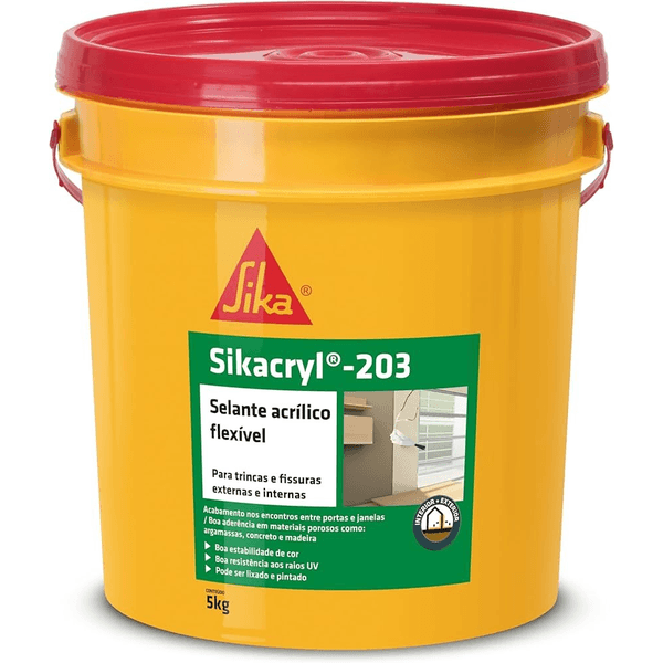 SIKA SIKACRYL 203 SELANTE FLEXIVEL BRANCO 5KG
